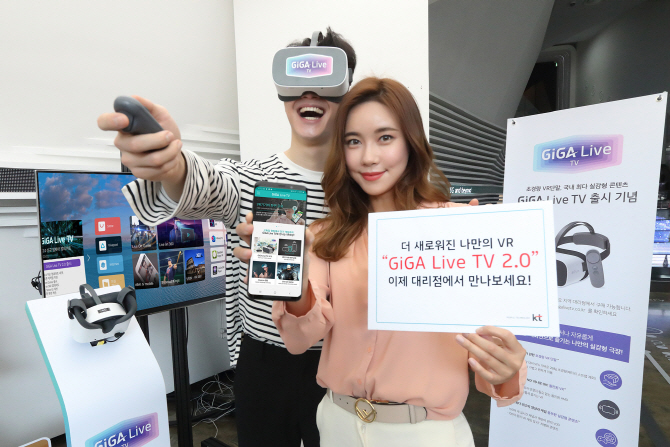 ▲ ‘기가라이브TV(GiGA Live TV)’ 2.0 버전(사진제공=KT)
