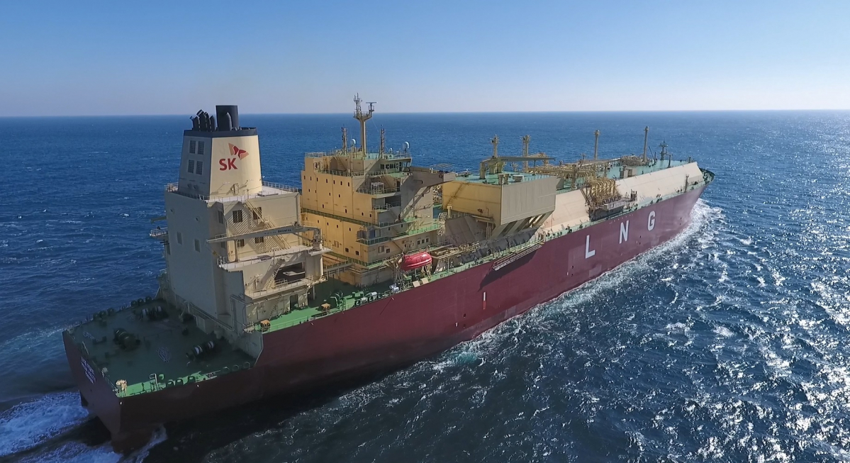▲시운전 중인 SK E&S LNG수송선(사진제공=SK E&S)