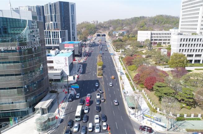 ▲서리풀터널 종점부(서초역측)(사진 = 서울시)