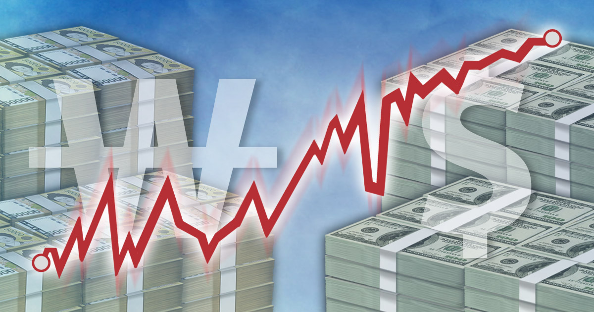 ▲OECD 국가 중 네 자릿수 환율 국가는 대한민국이 유일하다. (연합뉴스)