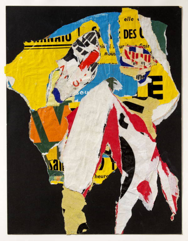 ▲무제(데콜라쥬), 1964, 상자에 부착된 찢어진 포스터, 64x491cm, 욘 미술관 소장.