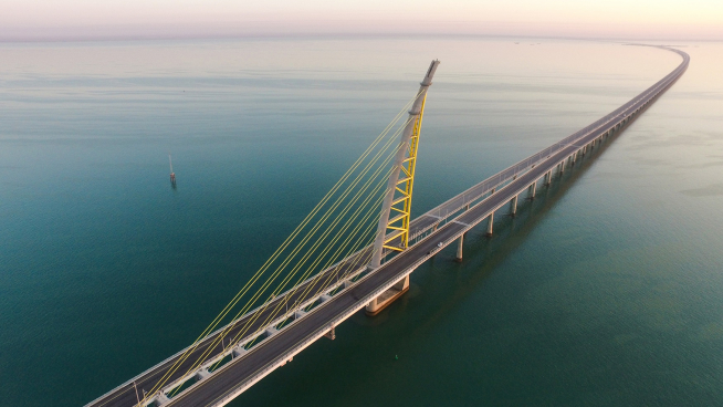 ▲셰이크 자베르 코즈웨이 메인브릿지(사진=현대건설)