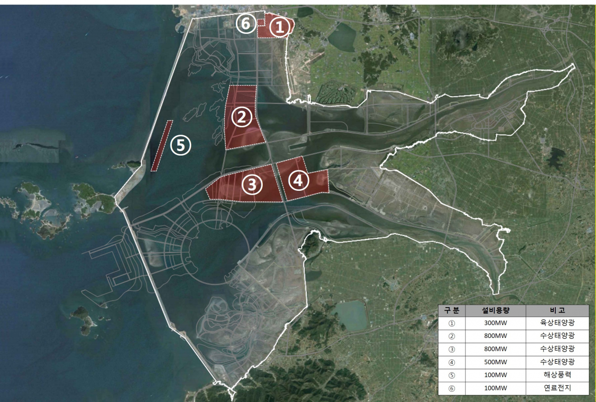 ▲새만금 재생에너지사업 배치도 (자료제공=새만금개발공사)