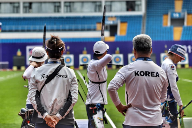 ▲2019 현대양궁월드컵 2차대회 혼성팀전 본선 경기 현장 사진(사진 제공=대한양궁협회 페이스북)