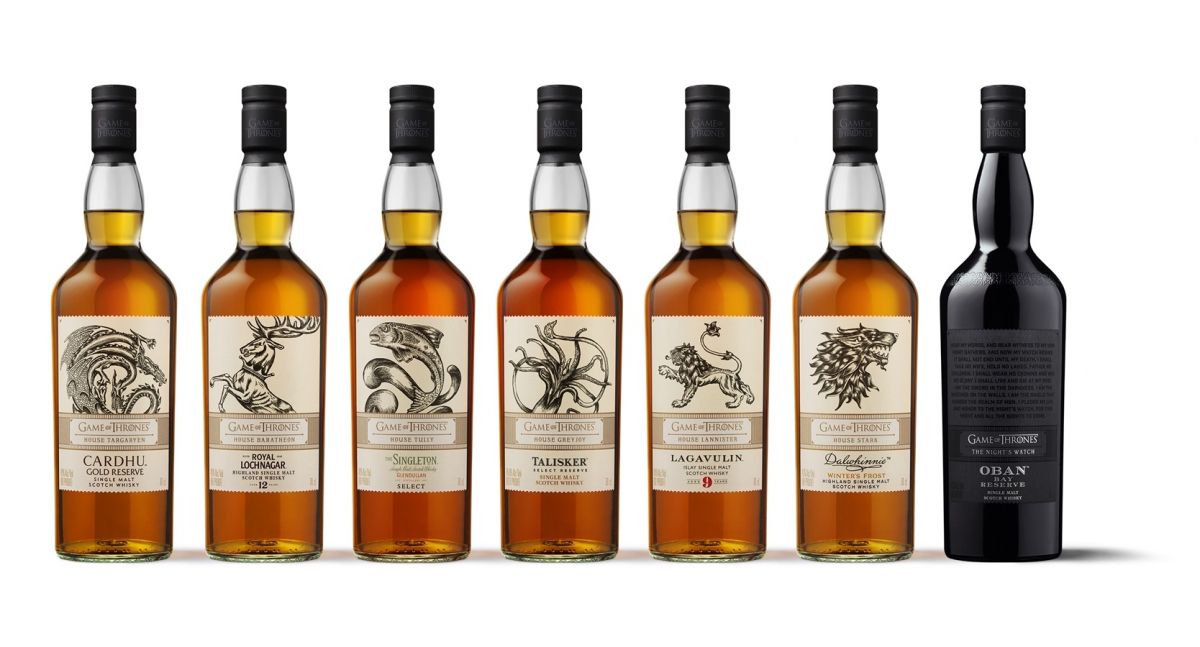 ▲디아지오의 '왕좌의 게임' 싱글몰트 위스키 7종(디아지오코리아)