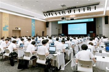 ▲2018년 삼성전자 대학생 프로그래밍 경진대회(SCPC) 본선 대회장.  (출처 = 삼성전자 웹사이트)