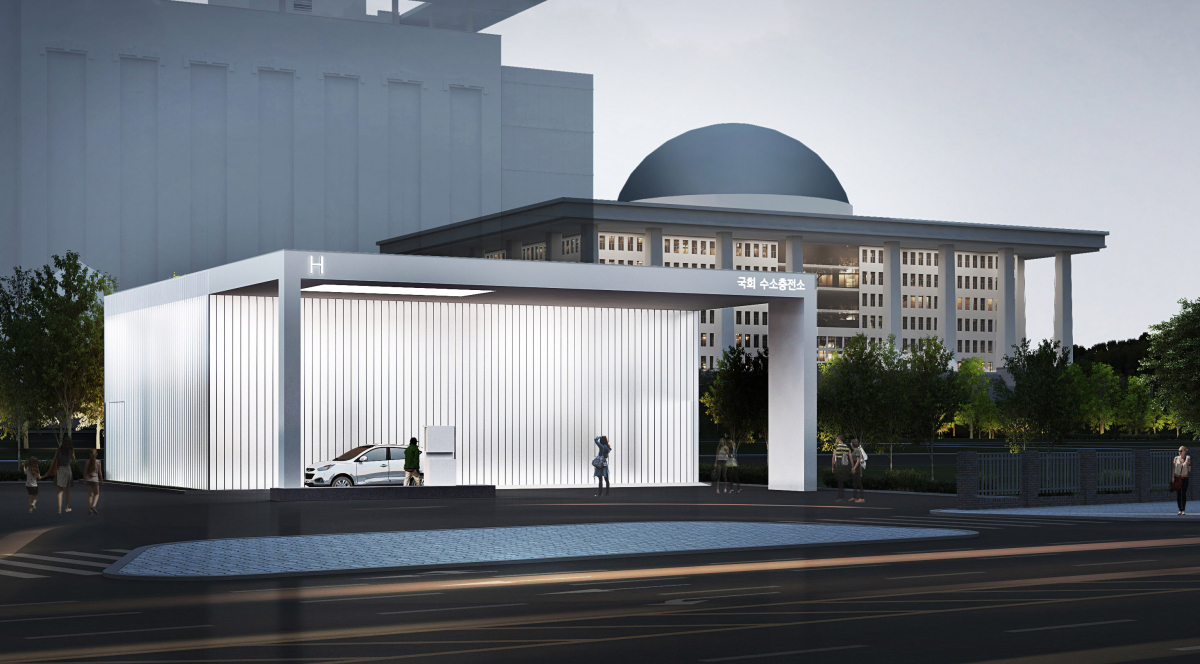 ▲현대차는 30일 서울 여의도 국회에서 국회 수소충전소 착공식 및 협약식을 개최하고 국회 수소충전소 설치를 본격화했다고 밝혔다. 국회 수소충전소 이미지. (사진제공=현대차)