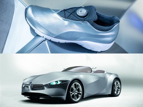 ▲BMW가 디자인하고 푸마가 개발한 드라이빙 슈즈. BMW 콘셉트카 지나(GINA)의 디자인에서 영감을 얻었다. 출처=BMW미디어, 뉴스프레스UK