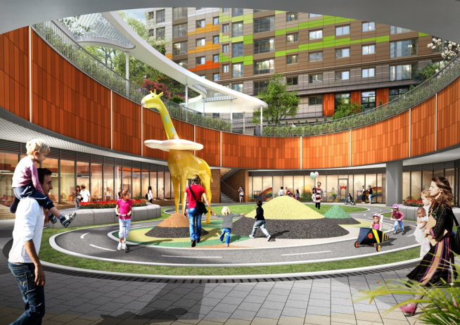 ▲일산 2차 아이파크 내 조성될 썬큰광장 이미지(사진=HDC현대산업개발)