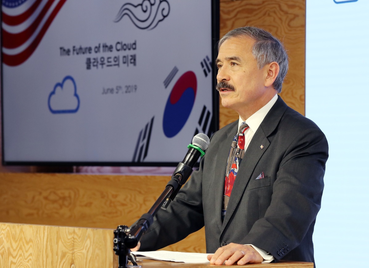 ▲해리 해리스 주한 미국대사가 7일 서울 용산 국방컨벤션에서 열린 국방·군사 세미나에서 기조연설을 하고 있다.(연합뉴스)