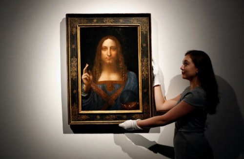 ▲레오나르드 다빈치가 그린 것으로 알려진 예수 초상화 ‘살바토르 문디’ 사진 출처 뉴욕타임스
