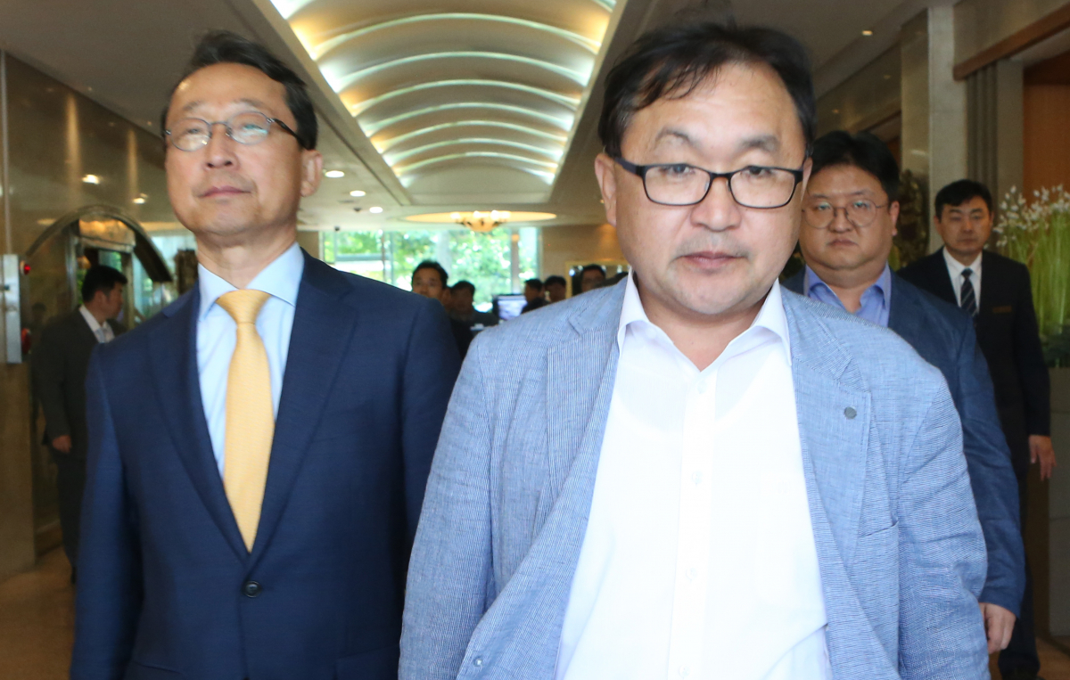 ▲거제 떠나는 현대중공업 실사단(연합뉴스)