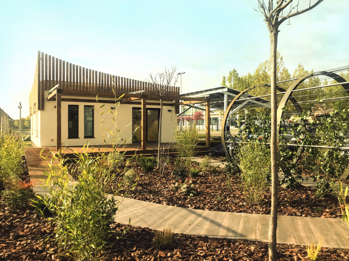 ▲LG전자가 최근 스페인 마드리드에 혁신적이고 환경 친화적 가옥인 ‘LG 홈(LG Home)’을 선보였다. 사진은 'LG 홈'의 모습(사진제공 LG전자)