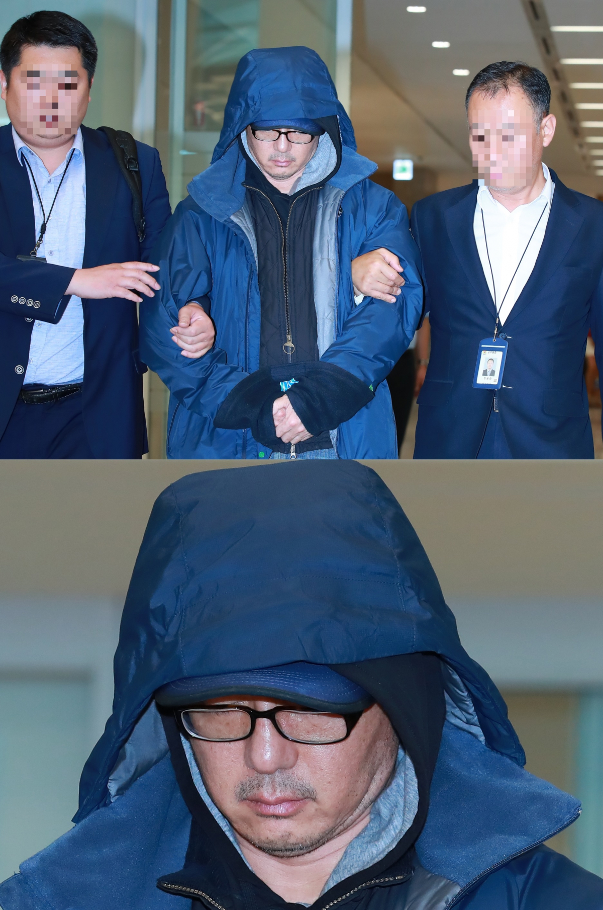 ▲도피 21년 만에 중미 국가인 파나마에서 붙잡힌 정태수 전 한보그룹 회장의 아들 한근 씨가 22일 오후 국적기로 아랍에미리트 두바이에서 인천국제공항 제2터미널에 도착해 취재진의 질문을 받고 있다. 정씨는 1997년 한보그룹 자회사인 동아시아가스(EAGC)의 자금 약 322억 원을 횡령해 스위스의 비밀 계좌로 빼돌린 혐의를 받고 있다.     hihong@yna.co.kr/2019-06-22 13:34:24/<저작권자 ⓒ 1980-2019 ㈜연합뉴스. 무단 전재 재배포 금지.>(연합뉴스)