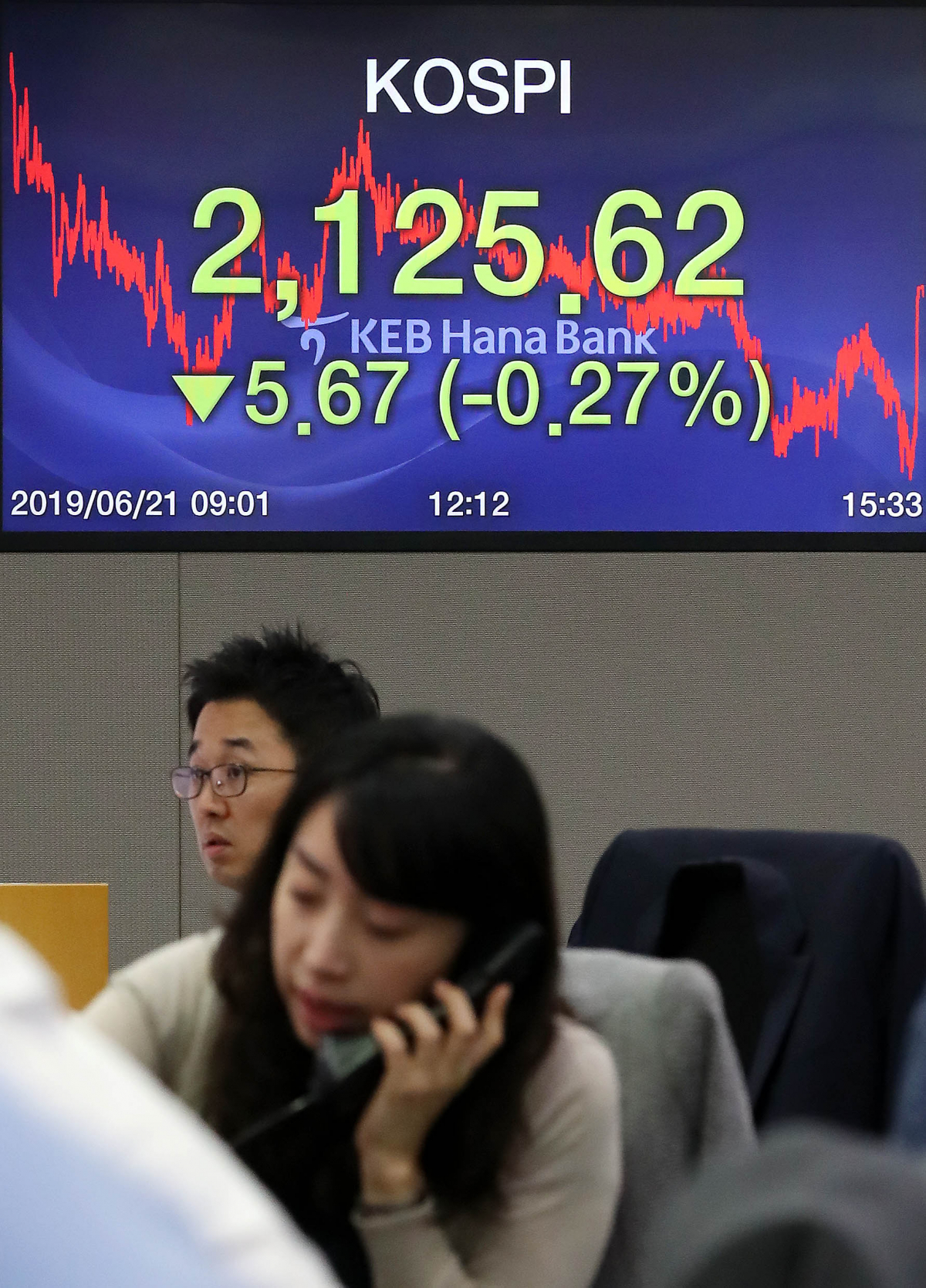 ▲21일 코스피는 전 거래일에 대비 5.67(-0.27%) 하락한 2125.62에 거래를 마쳤다. (출처=뉴시스)