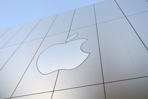 ▲미국 샌프란시스코 애플 매장에 있는 로고. (AFP연합뉴스)