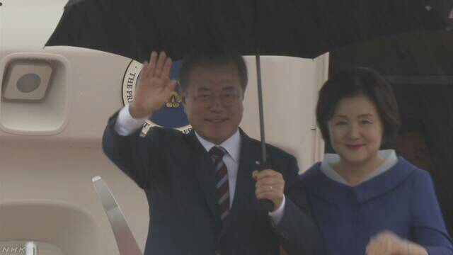 ▲문재인 대통령 부부. NHK