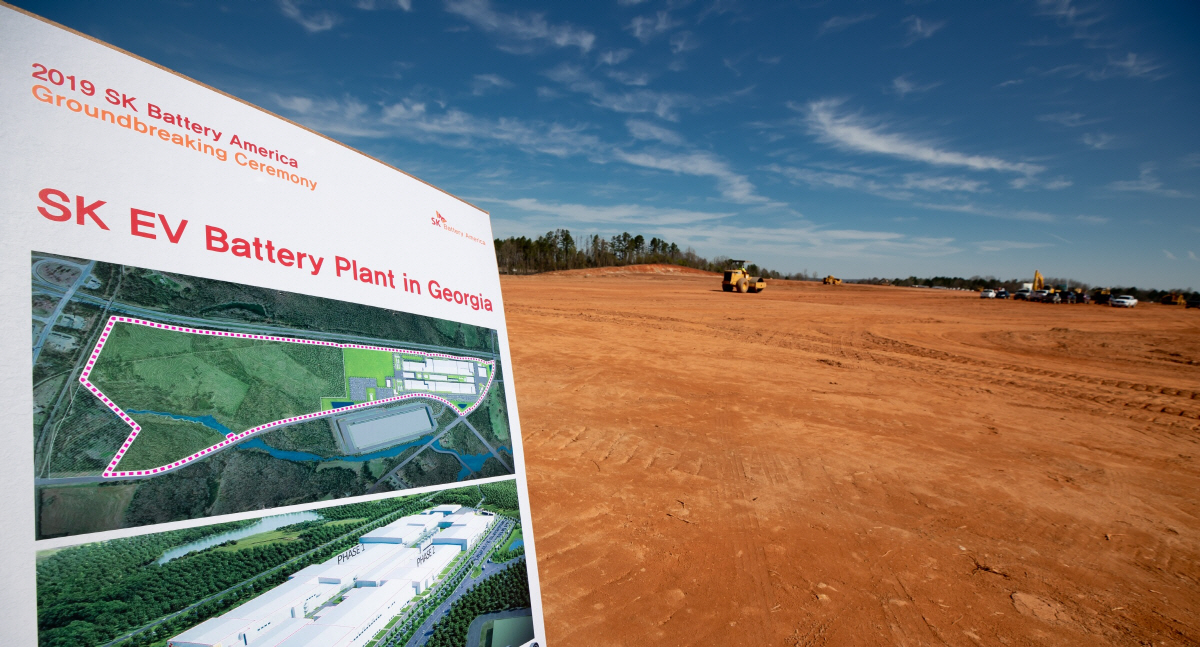 ▲SK이노베이션 미국 조지아주 전기차 배터리 공장 건설 부지 현장(사진 제공=SK이노베이션)