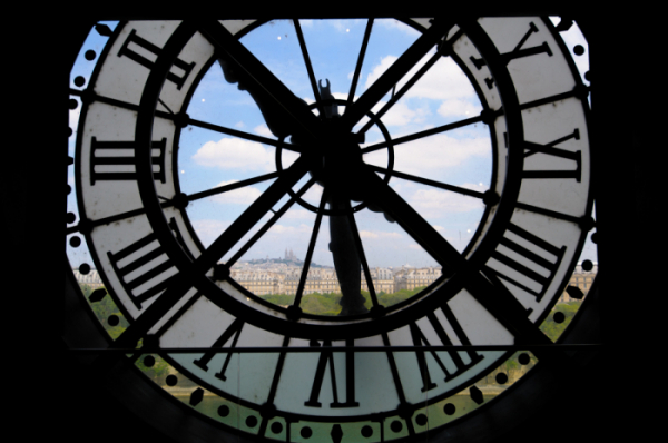▲View through d'orsay clock tower in Paris, France