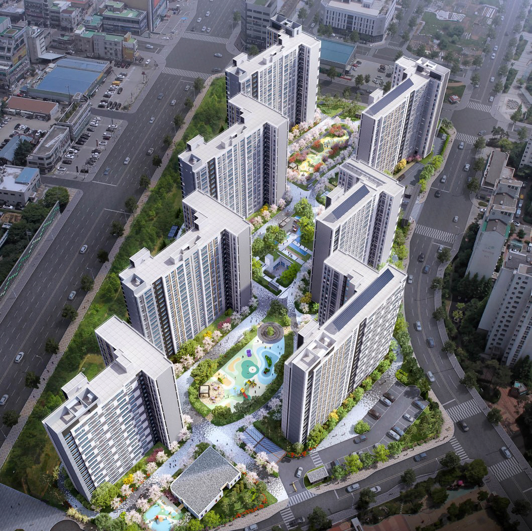 ▲‘e편한세상 김포 로얄하임’ 아파트 조감도.