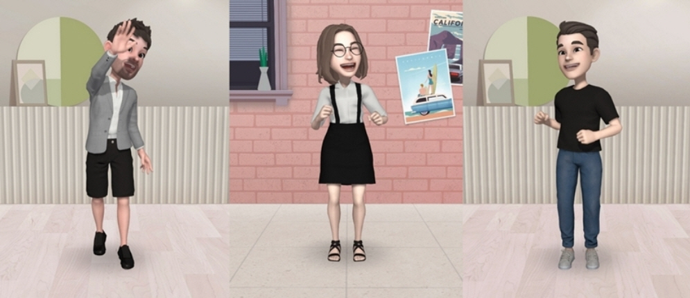 ▲갤럭시S10 시리즈에 있는 AR 이모지는 사용자의 얼굴과 표정을 비슷하게 표현하는 것은 물론, 움직임을 묘사할 수 있다. 사진제공 삼성전자