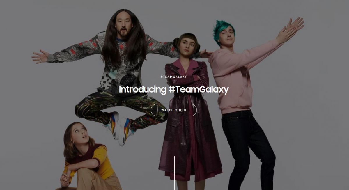 ▲팀 갤럭시 (출처=삼성전자 미국법인 홈페잊)