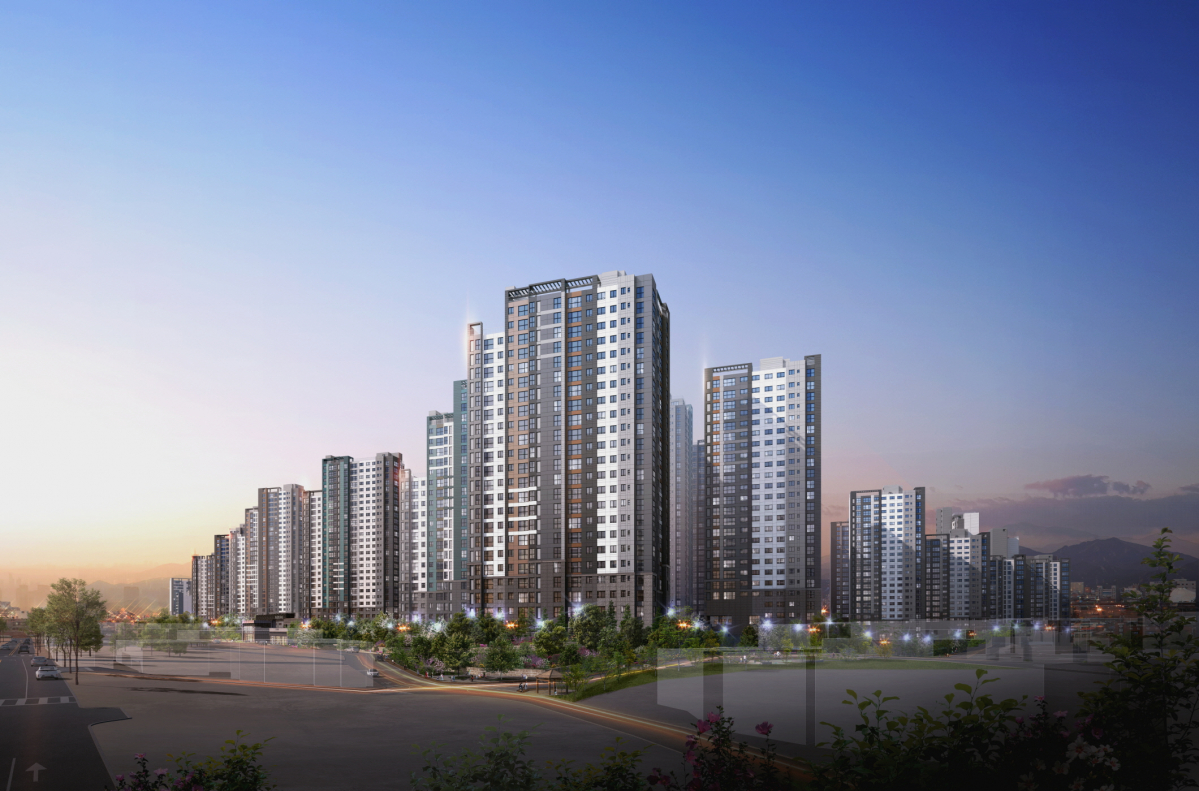 ▲부산 부산진구 연지동에 들어서는 ‘래미안 어반파크’ 아파트 투시도.(삼성물산 제공)