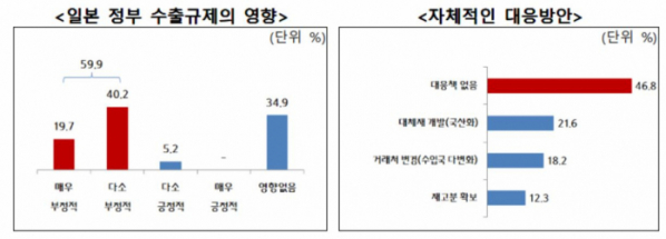 ▲일본 정부 수출규제의 영향(자료제공=중기중앙회)