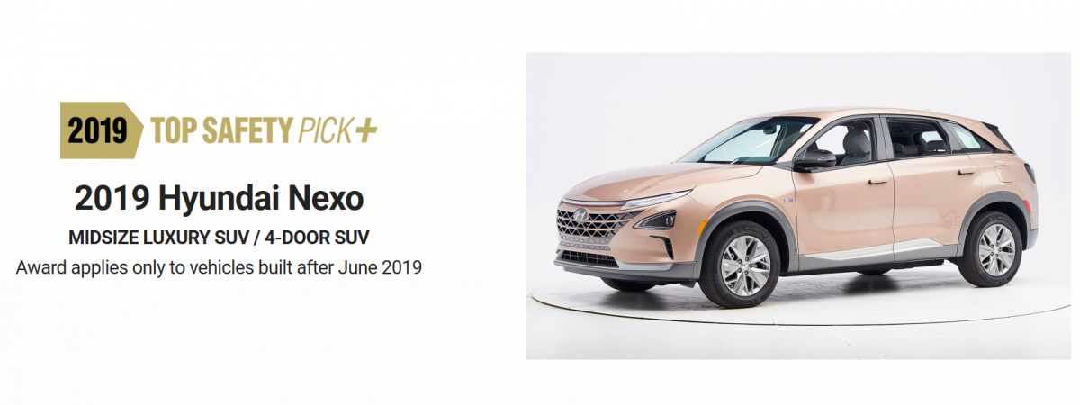 ▲현대자동차 넥쏘(NEXO)가 수소전기차로는 처음으로 미국 고속도로안전보험협회(IIHS)가 주관한 충돌 시험에서 ‘최고 안전 등급’을 받았다. (출처=IIHS)