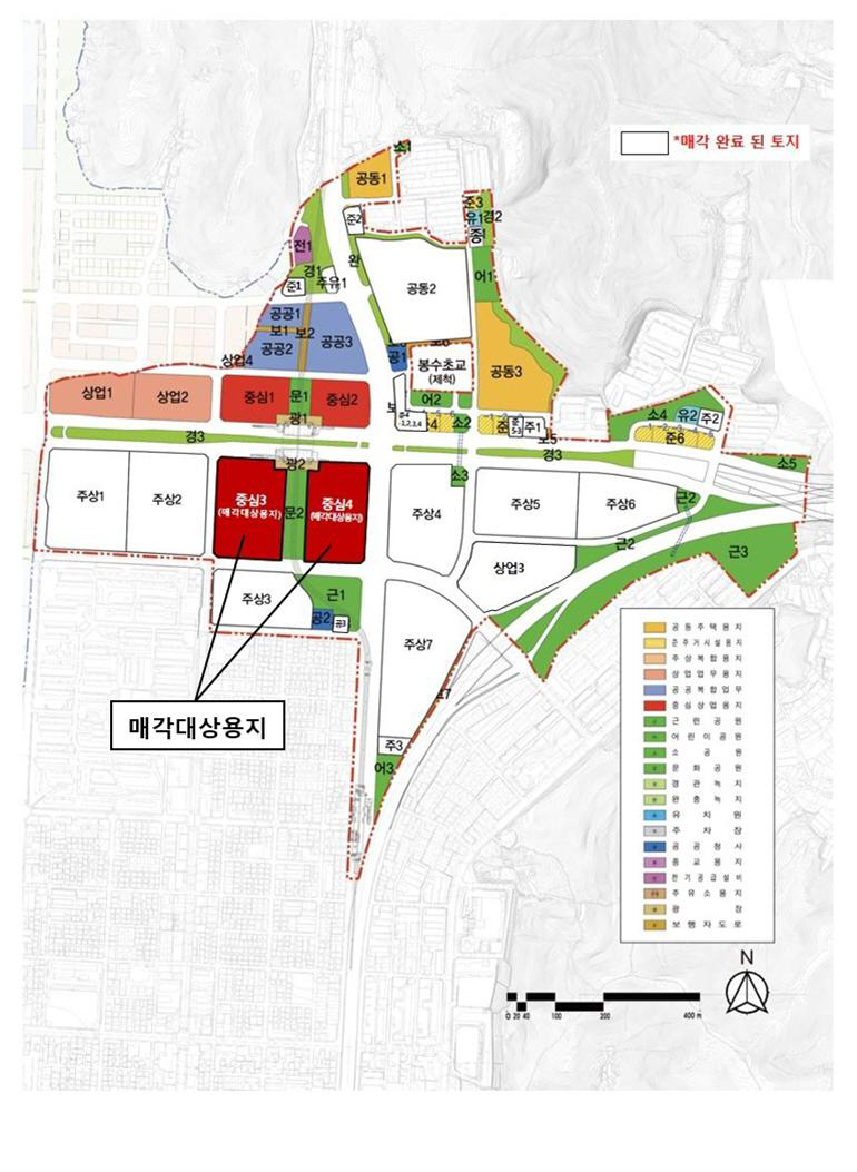 ▲인천 루원시티 중심상업용지 중심3·4블록 위치도.