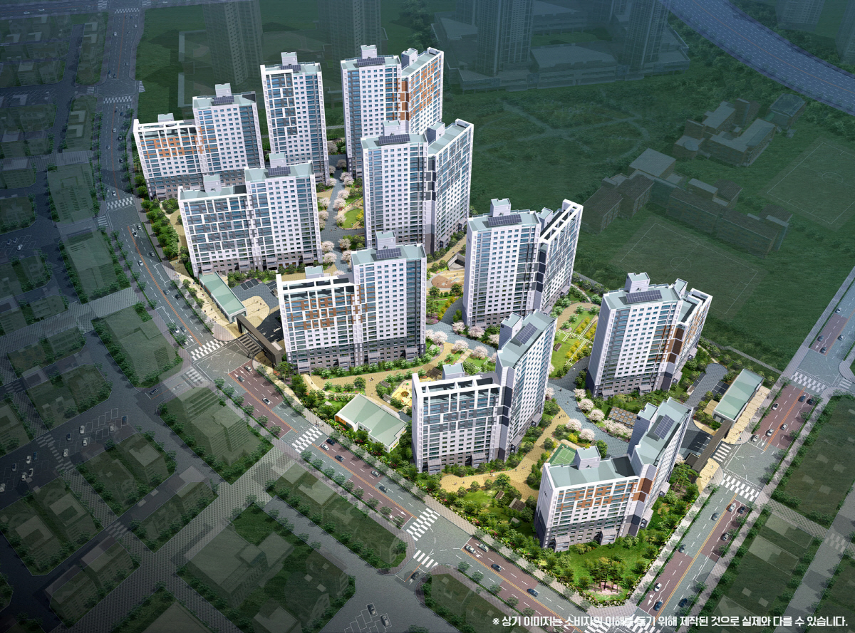 ▲‘호반써밋 고덕신도시’ 아파트 조감도.