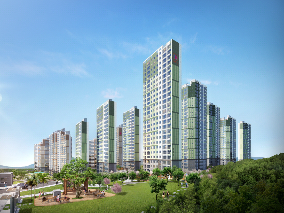 ▲여수 웅천 ‘사랑으로’ 부영 공공임대아파트 투시도.(사진제공=부영)