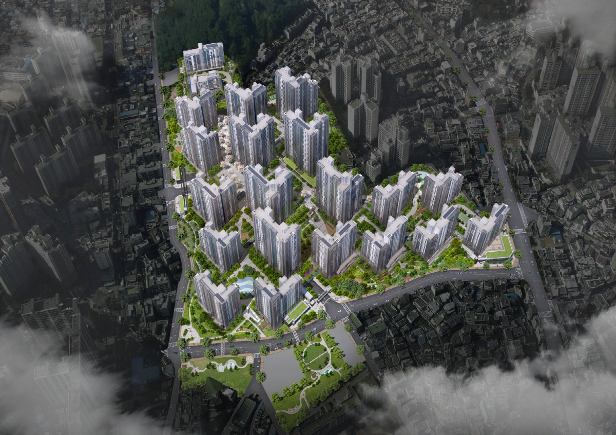 ▲부산 연지동 ‘래미안 어반파크’ 아파트 조감도.(삼성물산 제공)