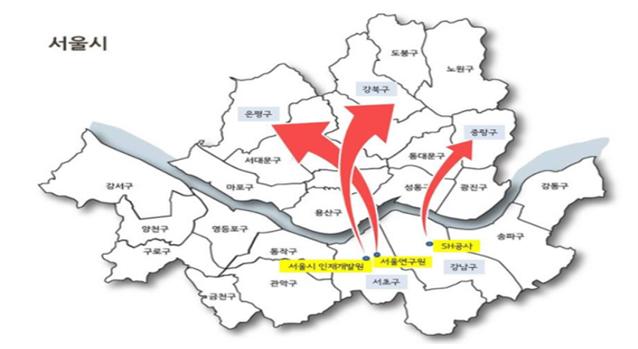 ▲인재개발원, 서울연구원, SH공사가 강북 비도심권으로 이전한다. (사진 = 서울시)
