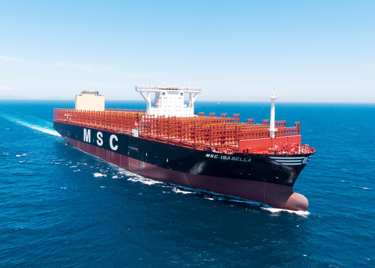 ▲2만3656TEU급 컨테이너선 이사벨라호. (자료제공=대우조선해양)