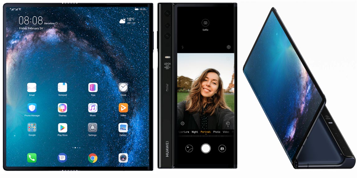 ▲화웨이의 폴더블 폰인 메이트X (사진제공=화웨이)