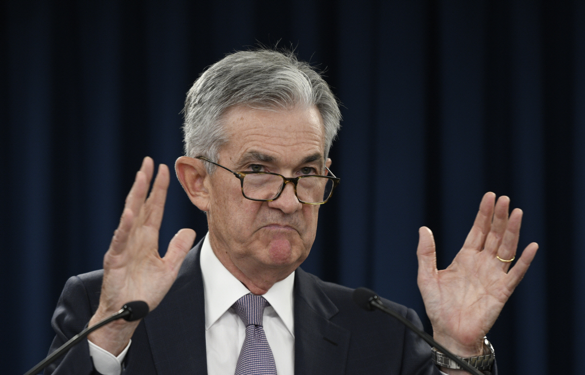▲제롬 파월 연준 의장이 18일(현지시간) 이틀간의 연방공개시장위원회를 마친 후 기자회견에서 발언하고 있다. 워싱턴/신화연합뉴스

