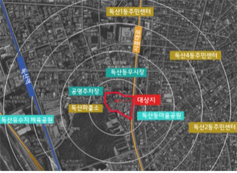 ▲1. 독산1동 골목길 재생사업지내 주택성능개선지원구역 위치도(사진 = 서울시)