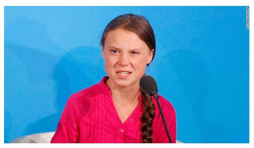 ▲그레타 툰베리 스웨덴 소녀가 23일(현지시간) 미국 뉴욕 유엔본부에서 열린 기후 행동 정상회의에 참석해 세계 지도자들을 향해 열변을 토했다. 출처:CNN