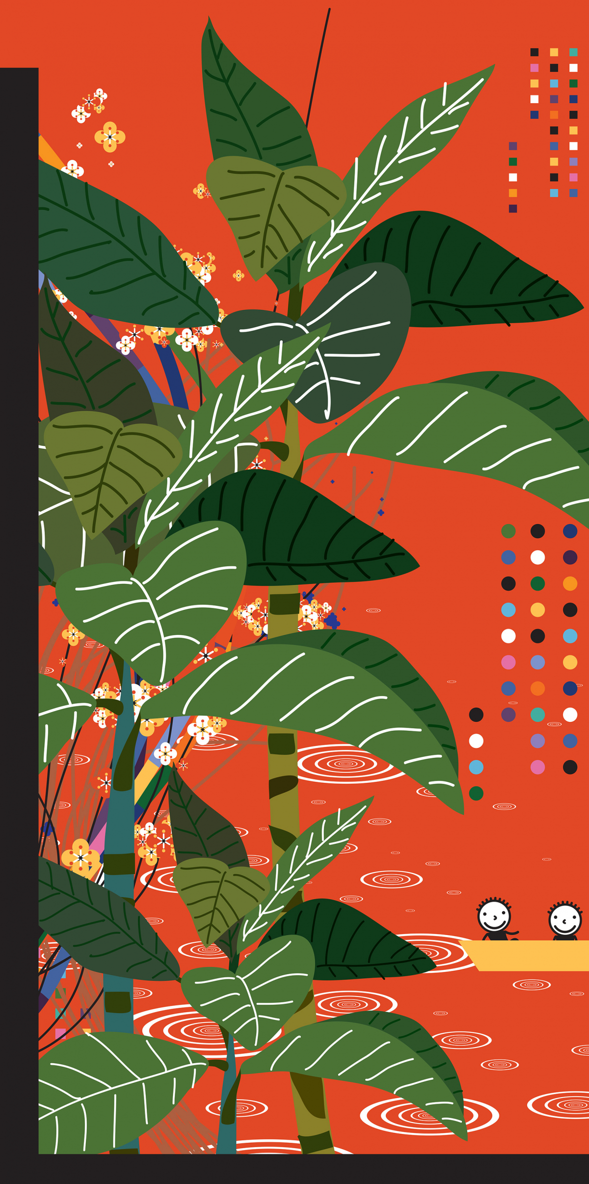 ▲1부에 선보인 작품. 권기수, My favorites-a yellow boat-red, 2018, acrylic on canvas on board, 200X100cm.(사진제공=이하 아뜰리에 아키)