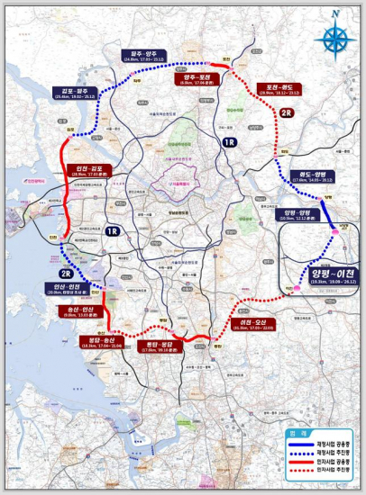 ▲수도권 제2순환고속도로 노선도.(사진제공=국토교통부)
