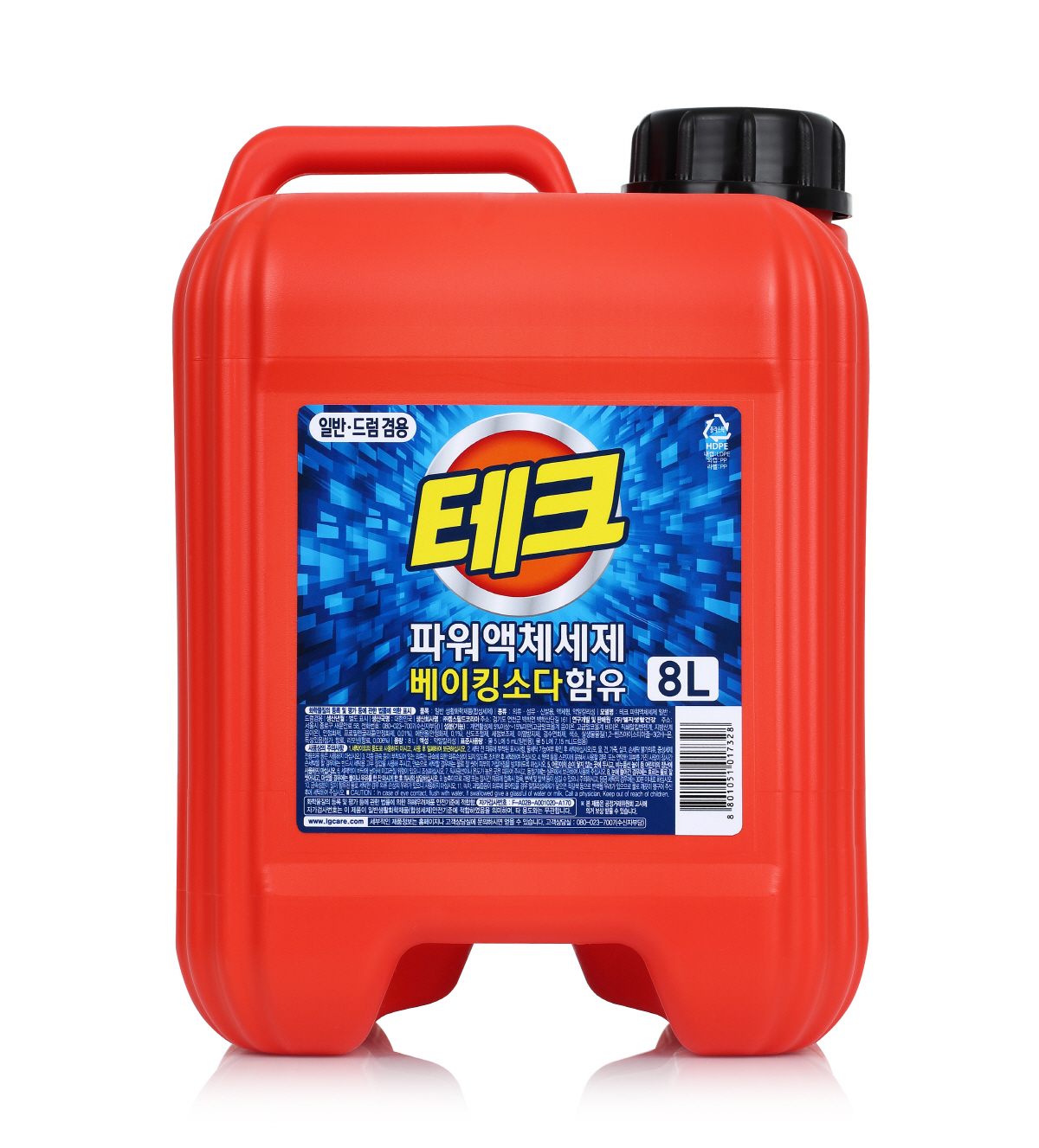 ▲베이킹소다가 함유된 파워액체세제 테크 8ℓ. 사진제공=LG생활건강