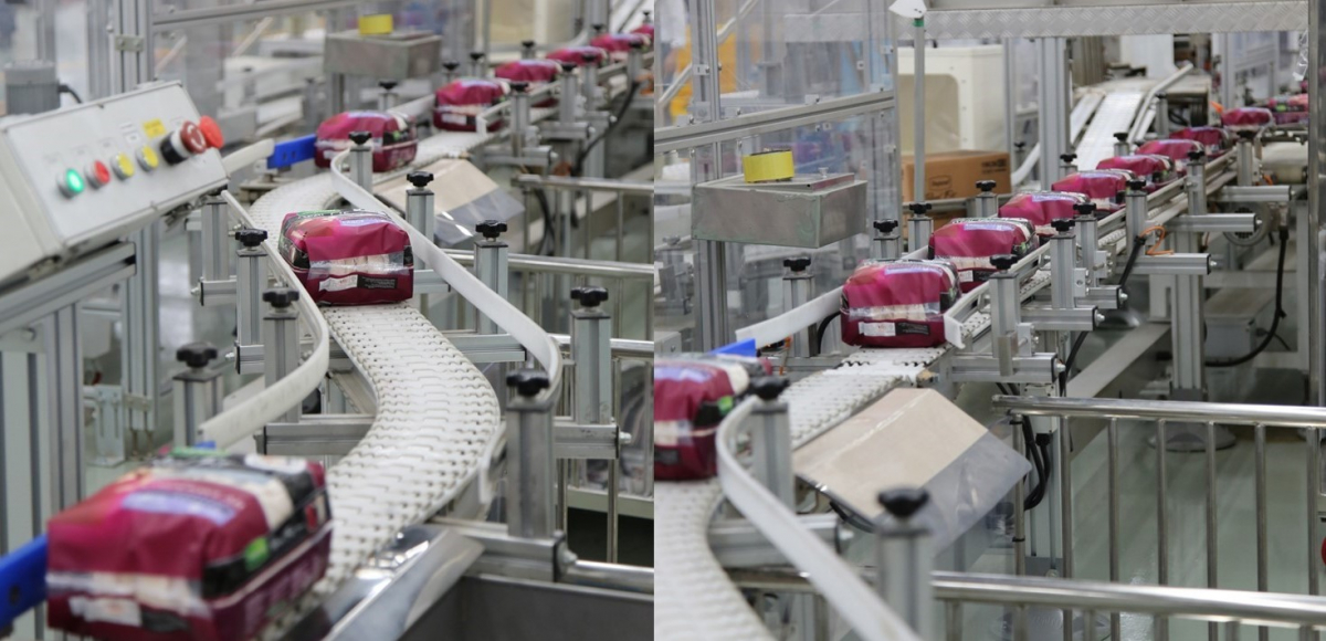 ▲유한킴벌리 디펜드 수출용 언더웨어 제품 생산 모습.(사진제공=유한킴벌리)