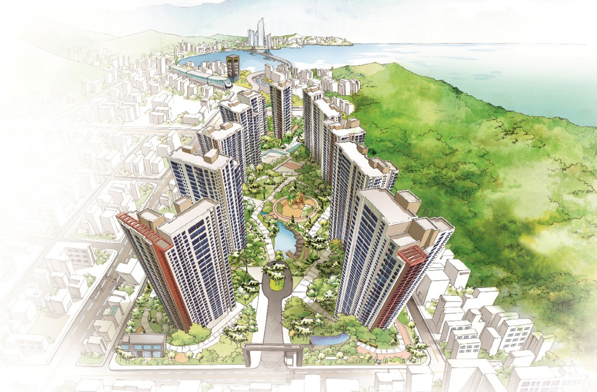 ▲‘데시앙 해링턴 플레이스 파크시티’ 일러스트 조감도.(자료 제공=태영건설·효성중공업)