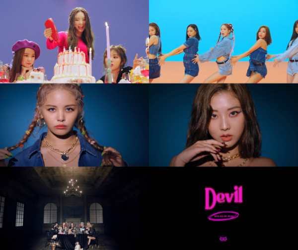 ▲CLC '데빌' 뮤직비디오 캡처(큐브엔터테인먼트)