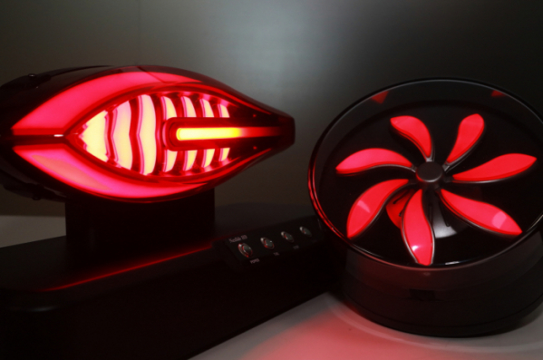 ▲G이노텍의 차량용 LED모듈 ‘넥슬라이드-HD’가 적용된 차량 외장 램프 모형 (사진제공=LG이노텍)