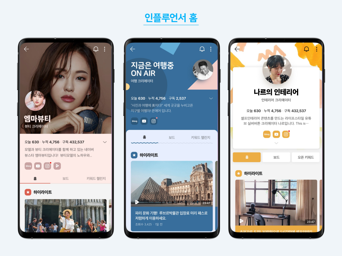 ▲네이버 인플루언서 홈 이미지. (사진제공=네이버)