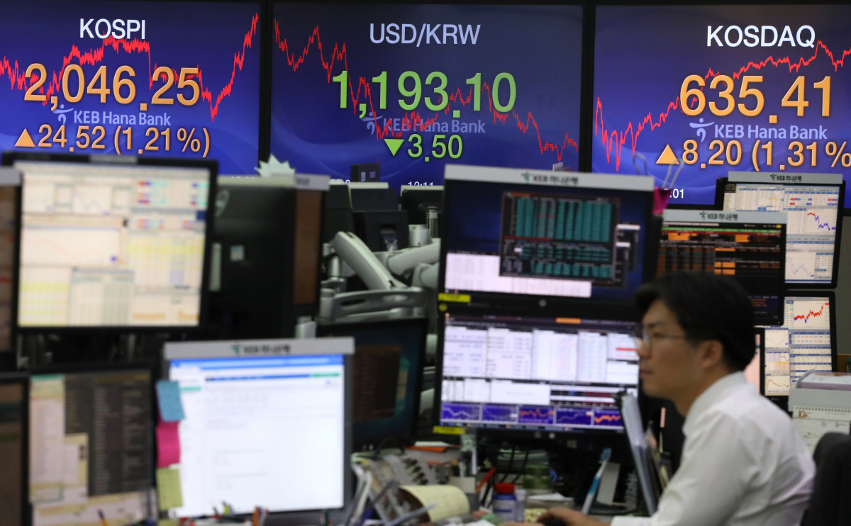 ▲8일 코스피지수는 24.52포인트 상승한 2046.25에 장을 마쳤다. (연합뉴스)