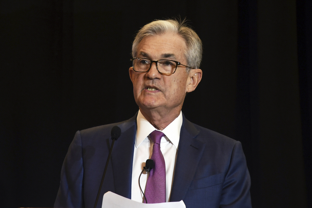 ▲ 제롬 파월 연방준비제도(Fed·연준) 의장이 지난 10월 열린 미국 경제학회 회의에서 연설하고 있다. 미국/ AP 뉴시스