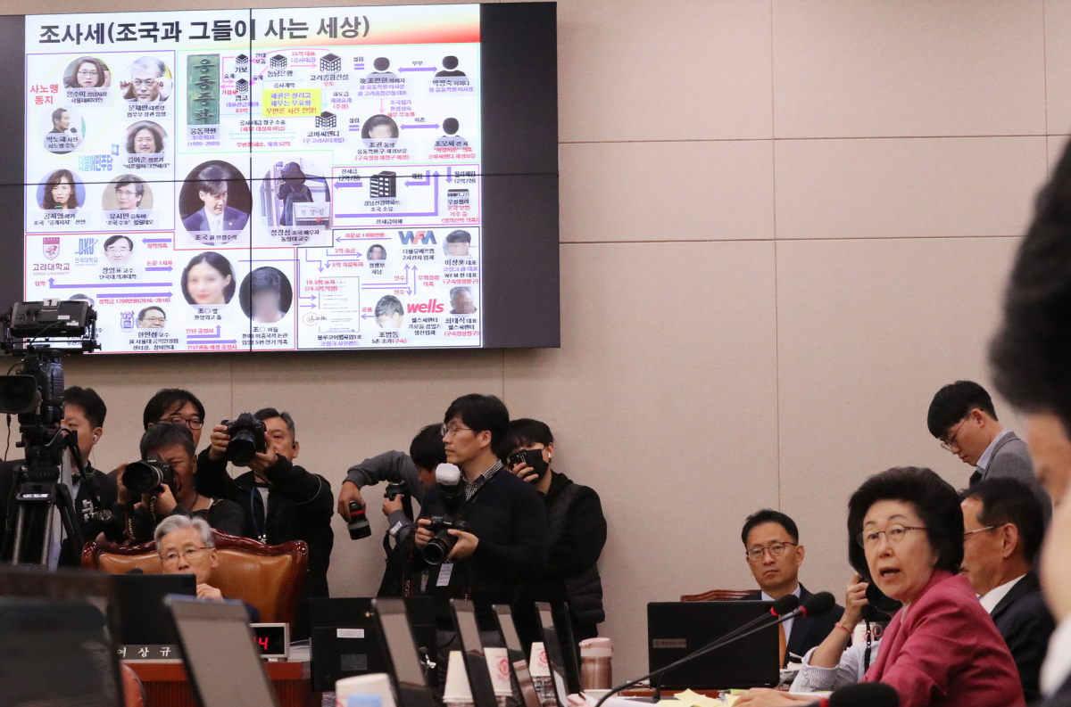 ▲15일 국회에서 열린 법제사법위원회 국정감사에서 자유한국당 이은재 의원이 김오수 법무부 차관에게 질의하고 있다.(연합뉴스)